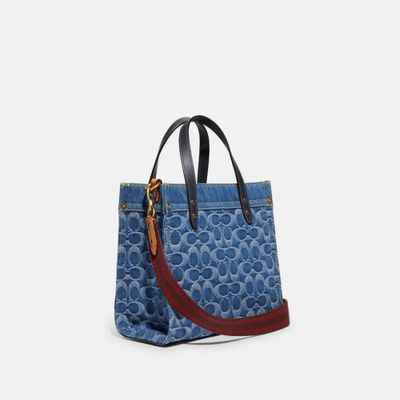Field Tote In Signature Denim