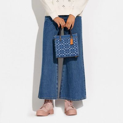 Field Tote In Signature Denim