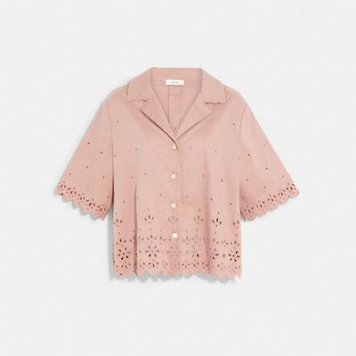 Broderie Anglaise Camp Shirt Organic Cotton