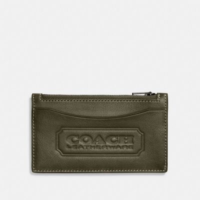 Zip Card Case With Coach Badge