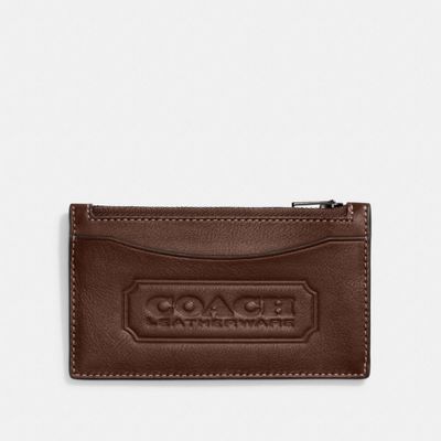 Zip Card Case With Coach Badge