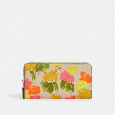 Accordion Zip Wallet With Floral Print
