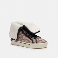 Citysole Foldover High Top Platform Sneaker Signature Jacquard
