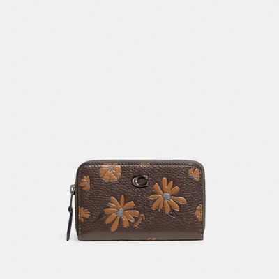Small Zip Around Card Case With Floral Print