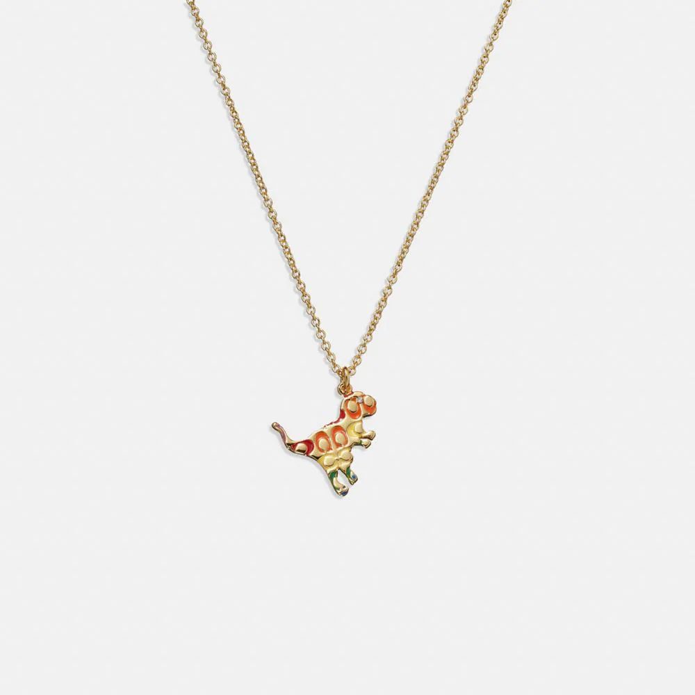 Quilted Signature Enamel Rexy Necklace