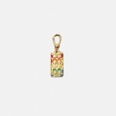 Quilted Signature Enamel Tag Charm