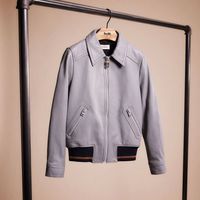 Restored Leather Blouson Jacket With Rib