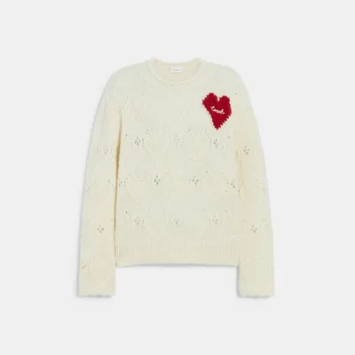 Coach Heart Crewneck Sweater | Metropolis at Metrotown