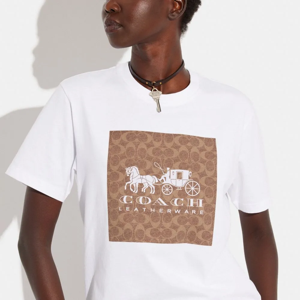 Signature Horse And Carriage T Shirt Organic Cotton