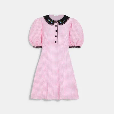 Gingham Dress With Collar
