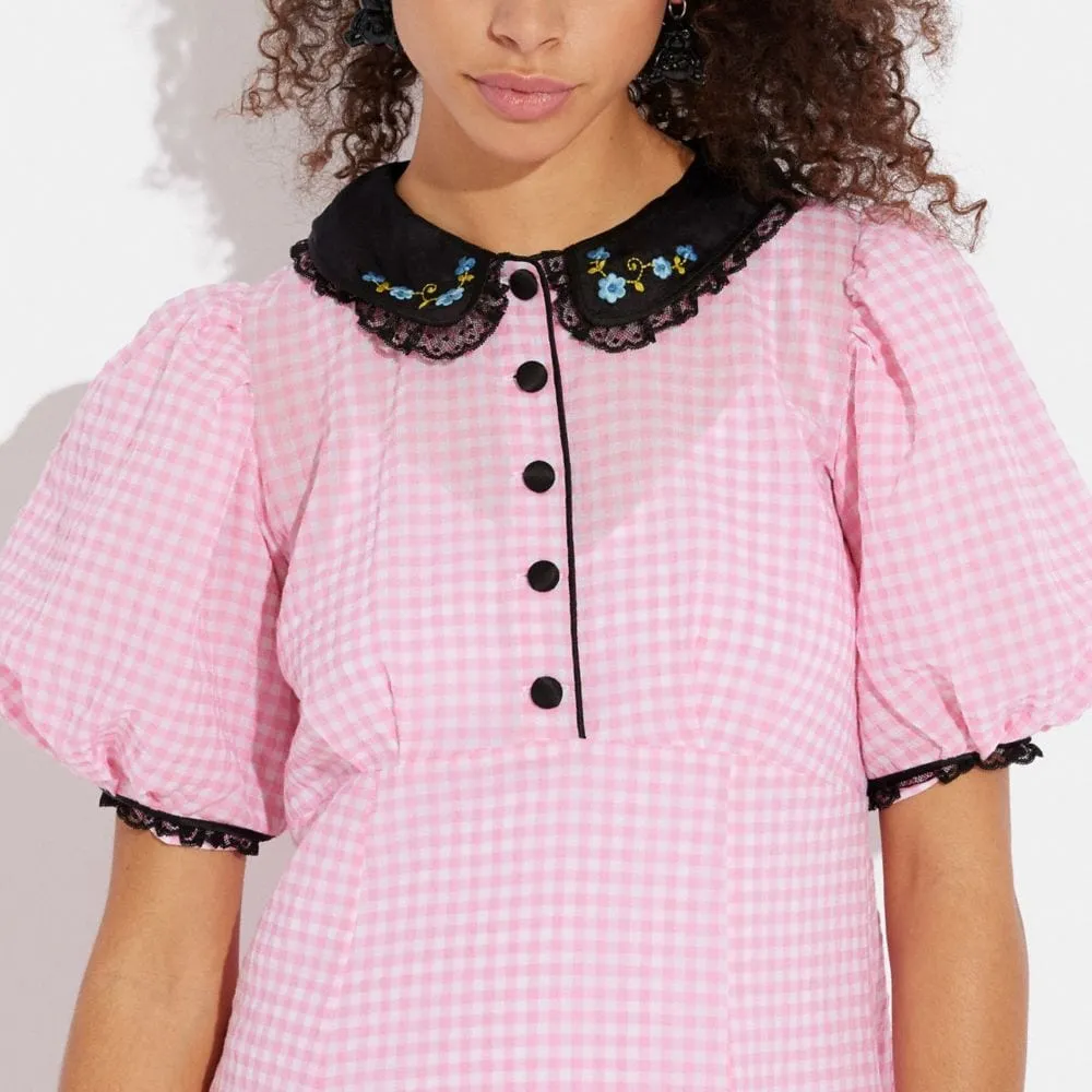Gingham Dress With Collar