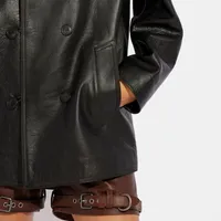 Leather Peacoat