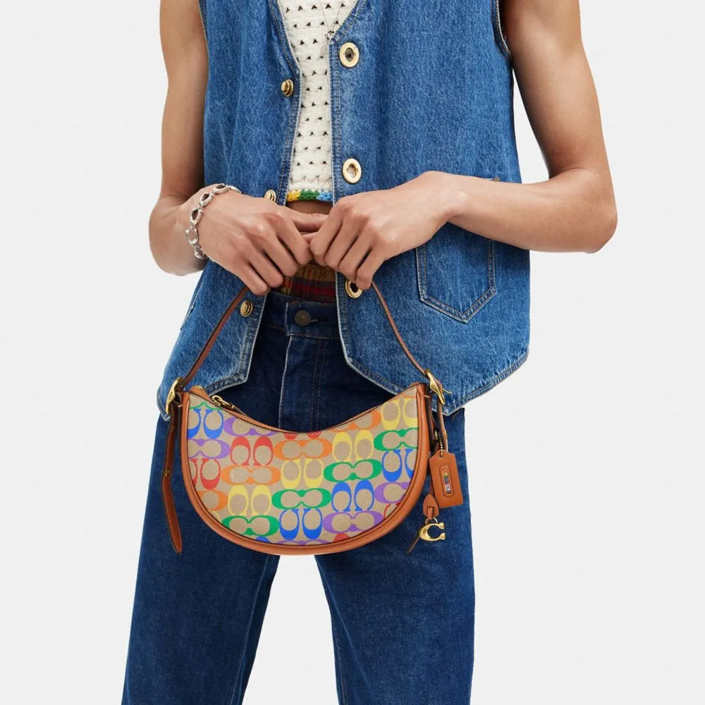 COACH®: Luna Shoulder Bag In Rainbow Signature Canvas