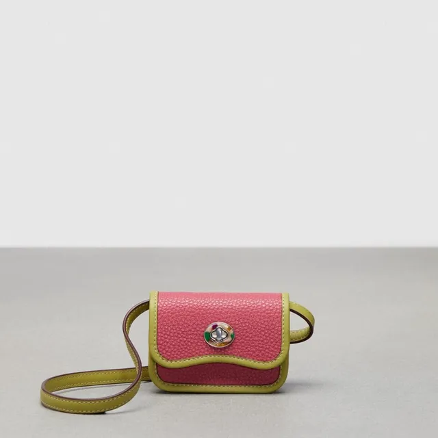 Wavy Wallet With Crossbody Strap In Crinkled Patent Coachtopia