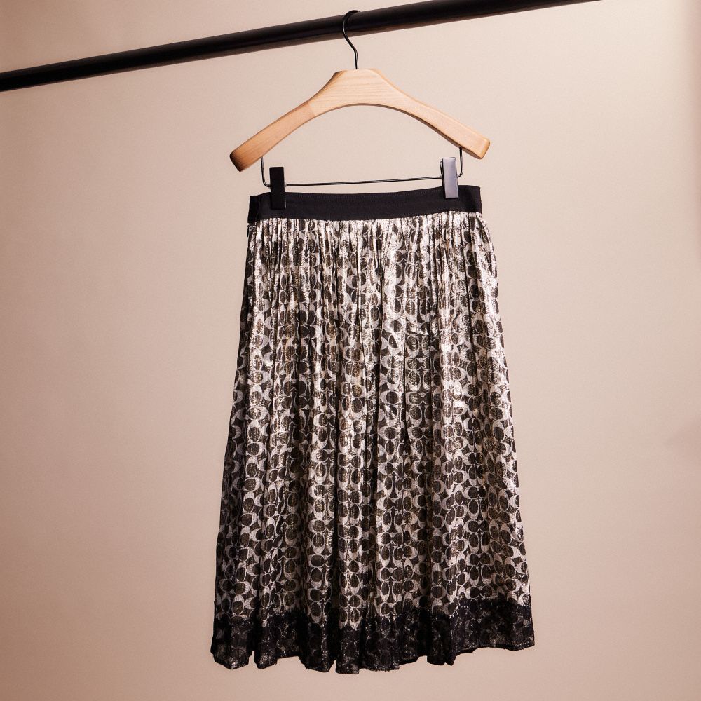 Restored Metallic Pleated Skirt