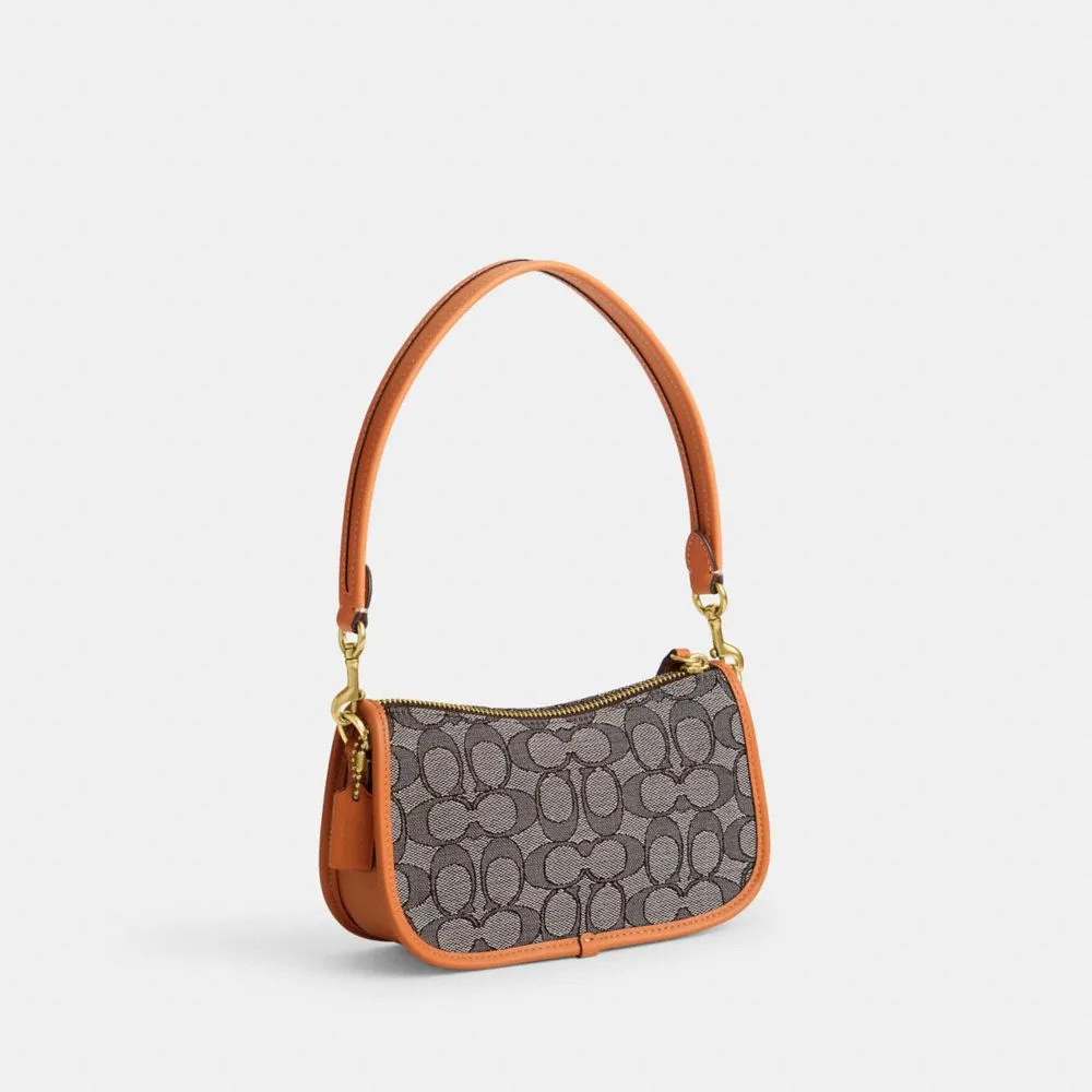 Coach Demi Bag In Signature Jacquard Brass/Green in Jacquard/Recycled  Leather with Brass-tone - US