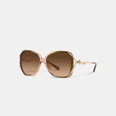 Tea Rose Oversized Open Square Sunglasses