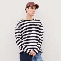 Striped Long Sleeve T Shirt 95% Recycled Cotton