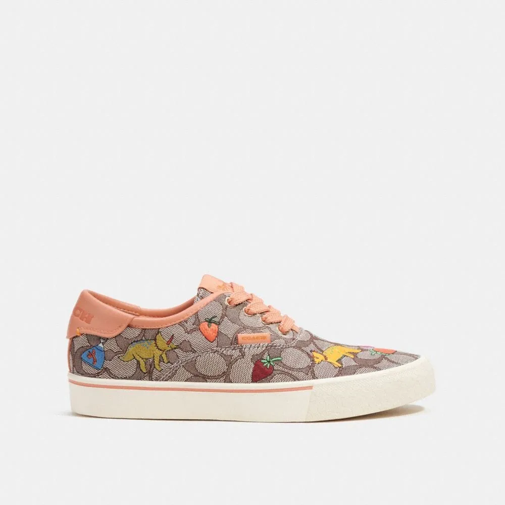 Coach X Observed By Us Skate Lace Up Sneaker Signature Jacquard