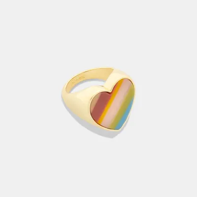 Striped Heart Ring