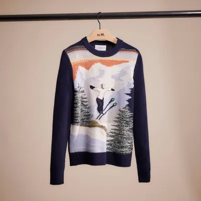 Restored Holiday Intarsia Sweater Recycled Wool And Cashmere