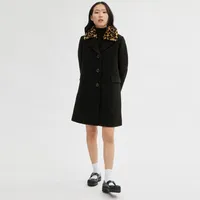 Wool Coat With Shearling Collar