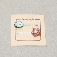 Flower And Cloud Hair Clip Set In 70% Recycled Resin