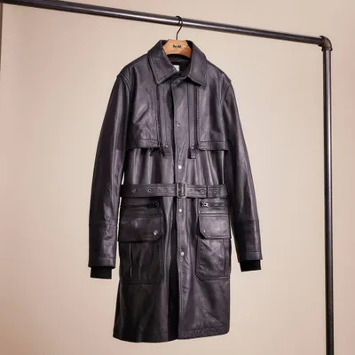 Restored Leather Raincoat