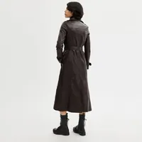 Double Breasted Leather Trench
