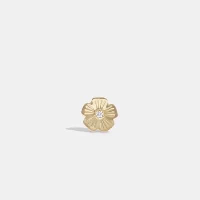 14 K Gold Tea Rose Single Stud Earring