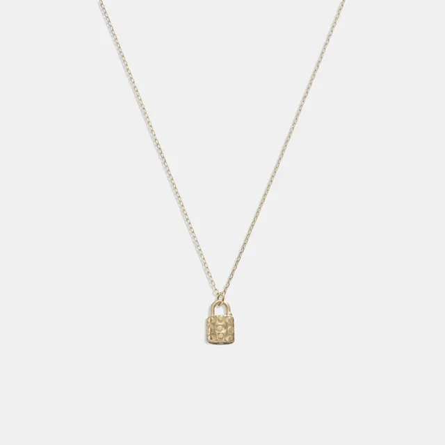 COACH Quilted Padlock Short Pendant Necklace