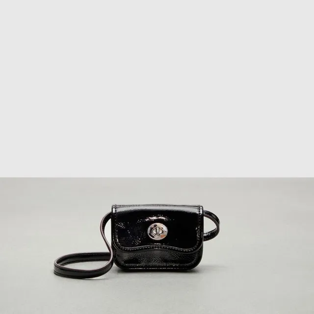 Coachtopia Mini Wavy Dinky Bag with Crossbody Strap in Coachtopia Leather Designer Crossbody - Black Sustainable & Eco Friendly