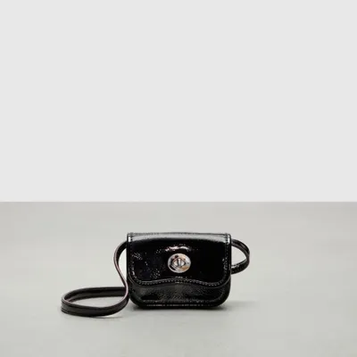 Wavy Wallet With Crossbody Strap Crinkled Patent Coachtopia Leather