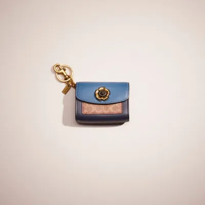 Restored Mini Parker Bag Charm In Colorblock Signature Canvas With Snakeskin Detail