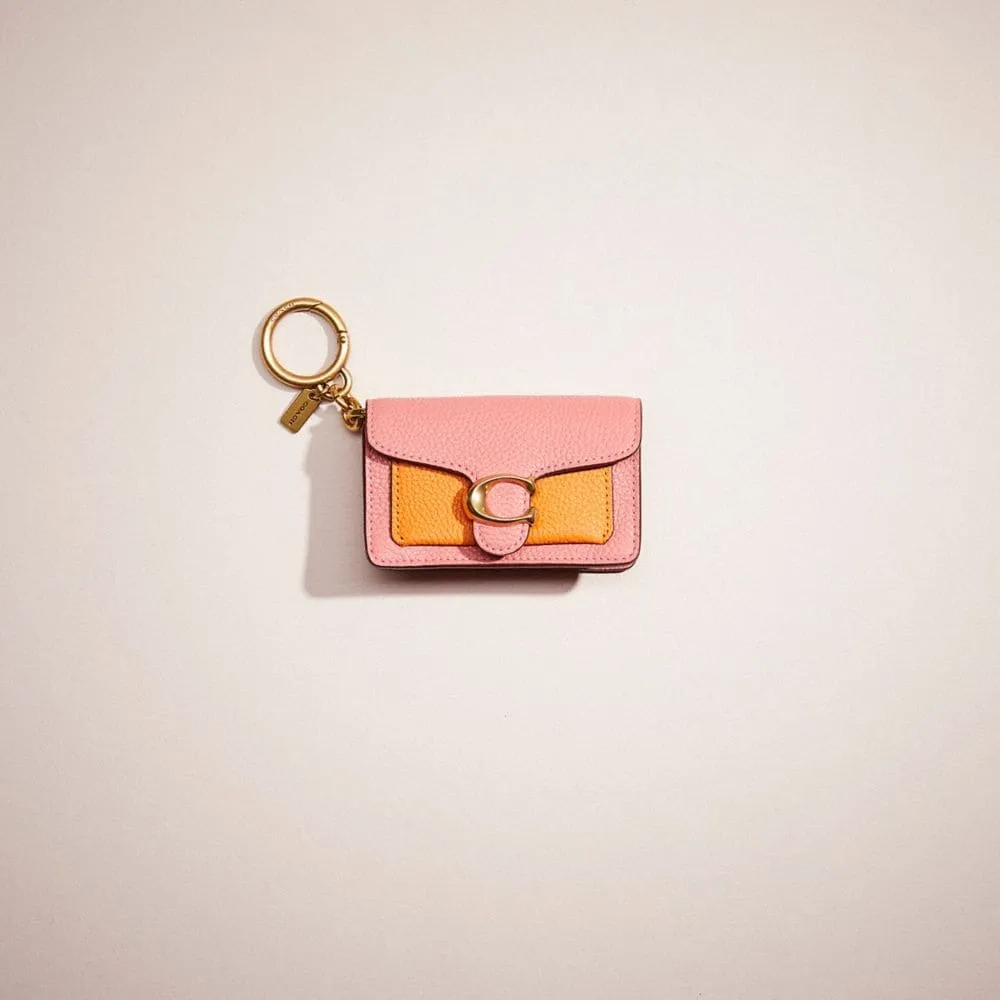 Coach Keychain Bag Charm Womens Pink Mini Tabby Leather
