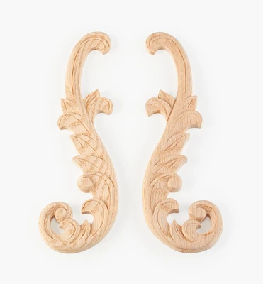 Hand-Carved Matched Wooden Scrolls