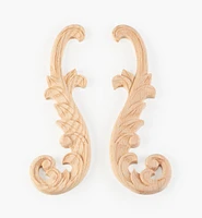 Hand-Carved Matched Wooden Scrolls
