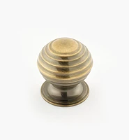 Turned Brass Ridged Knobs