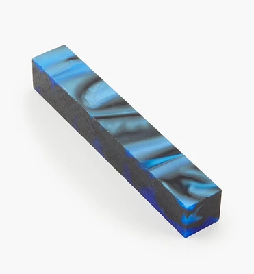 Carrelet de stylo en résine acrylique bleu et noir