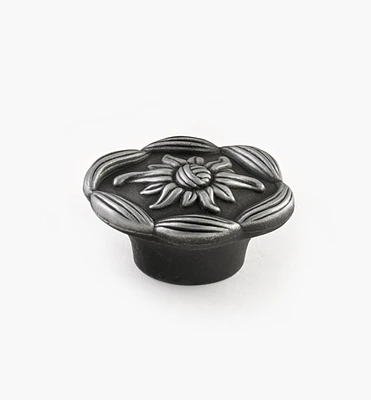 Satin Pewter Antique Oval Knob