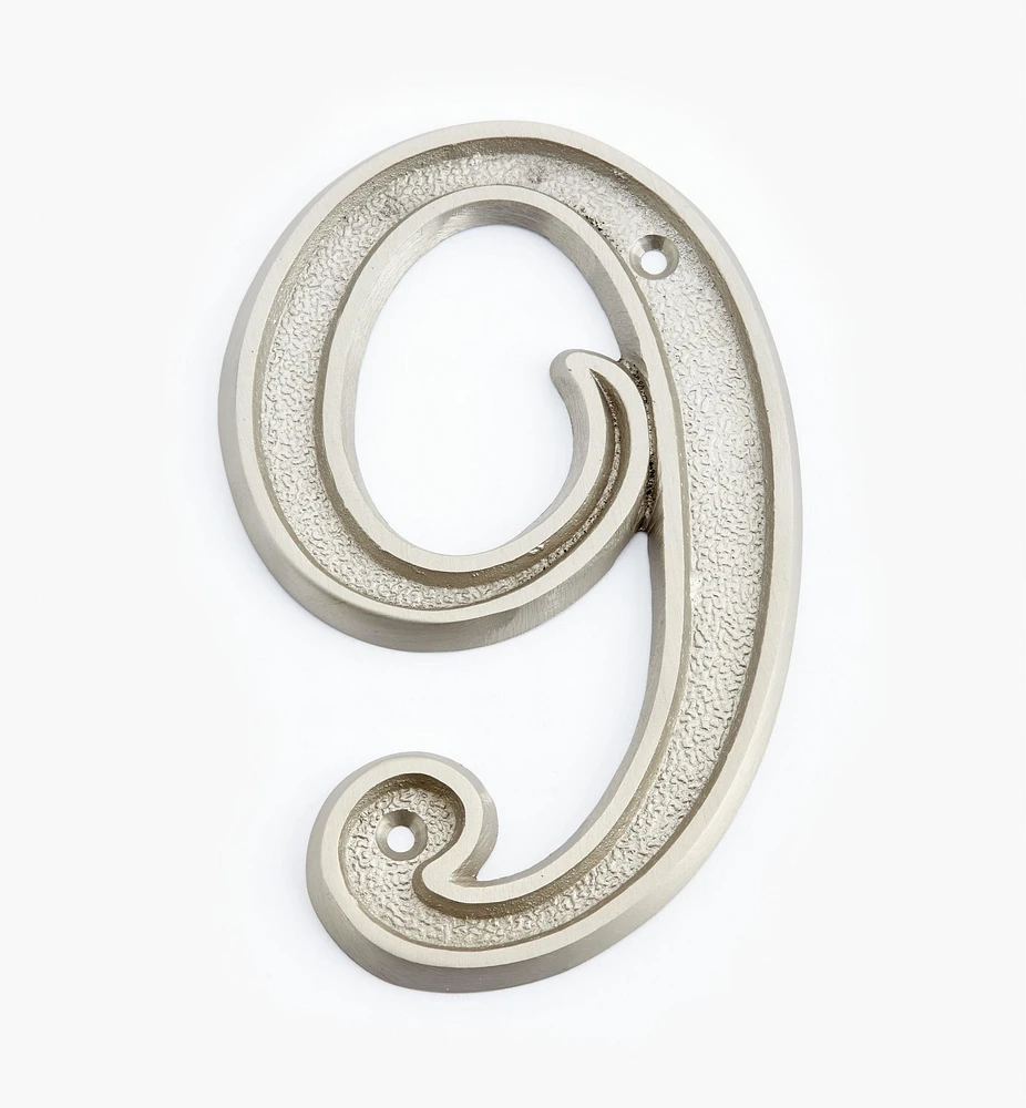 Italic Cast Brass House Numbers