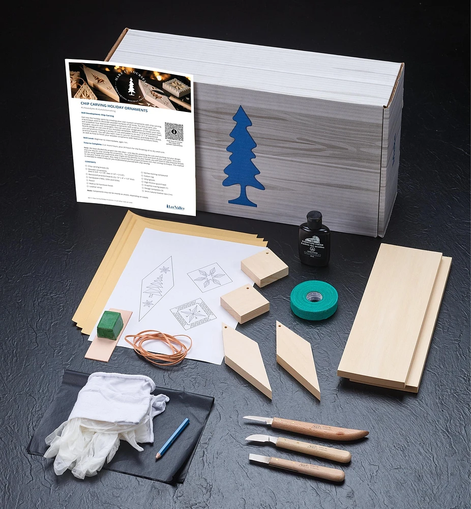 Make It Yourself Chip Carving Holiday Ornaments Kit