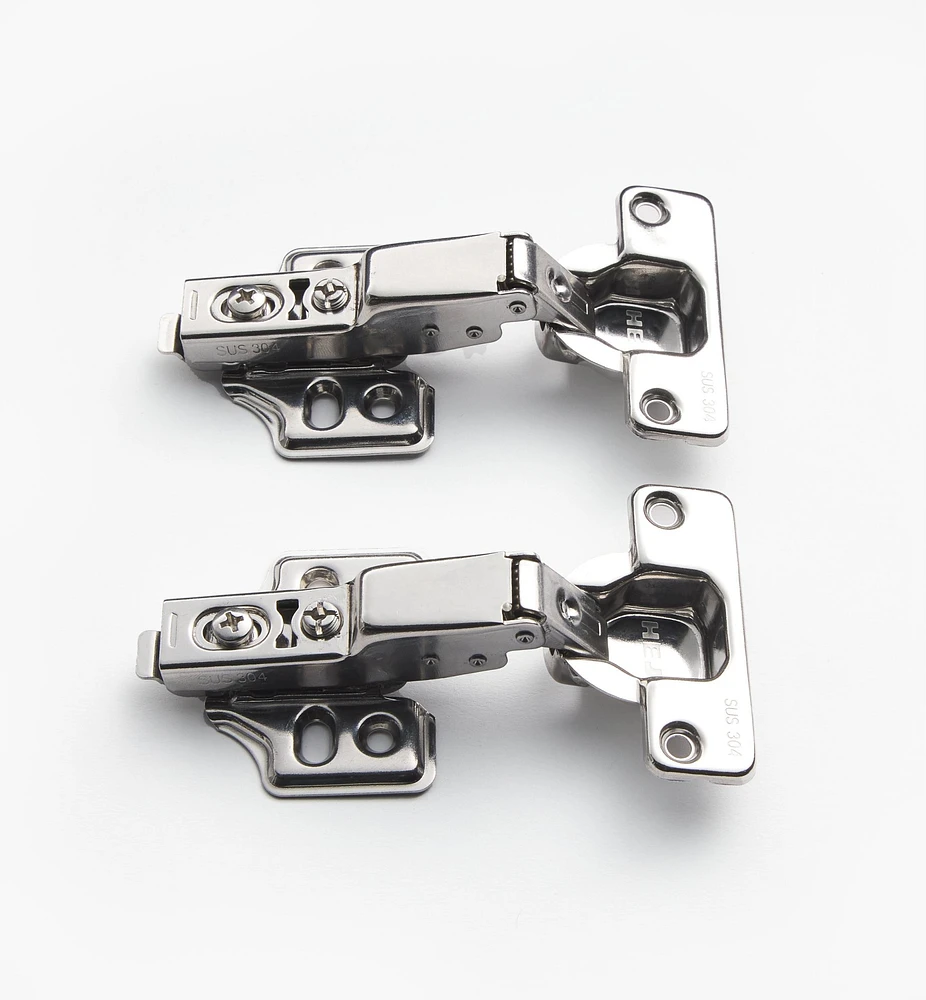 Stainless-Steel Euro-Style Cup 105° Half-Overlay Hinges