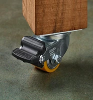 Low-Profile Polyurethane Caster with Brake