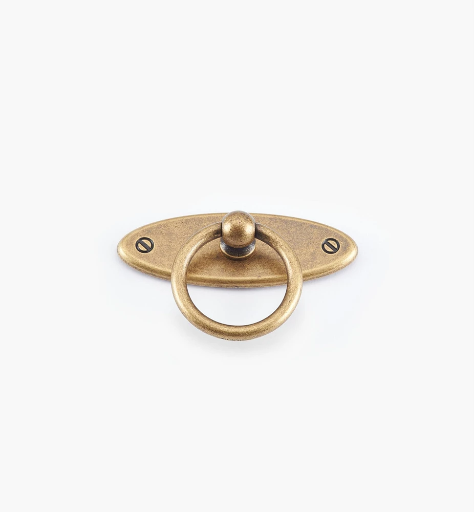 Oval Plate Ring Pull with Escutcheon