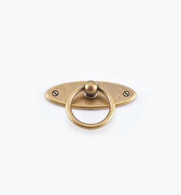 Oval Plate Ring Pull with Escutcheon