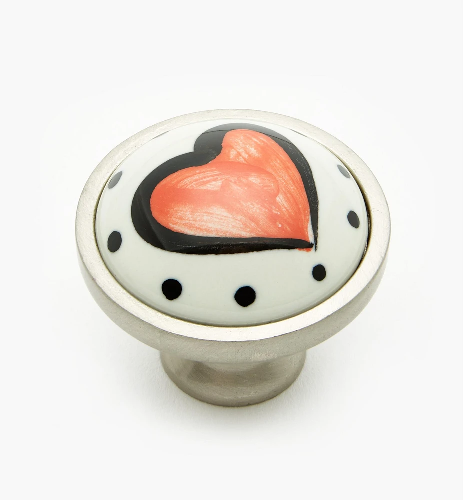 Liberty Ceramic Heart Knobs