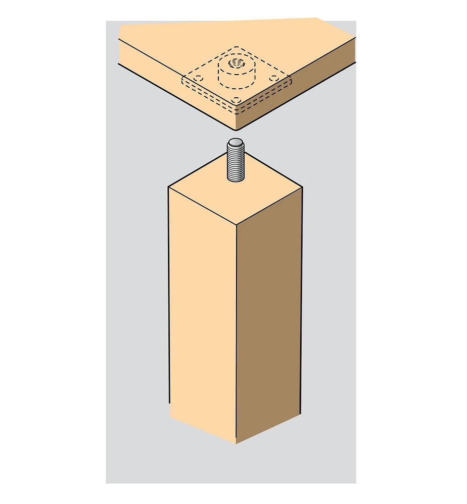 Square Furniture Leg Bushings
