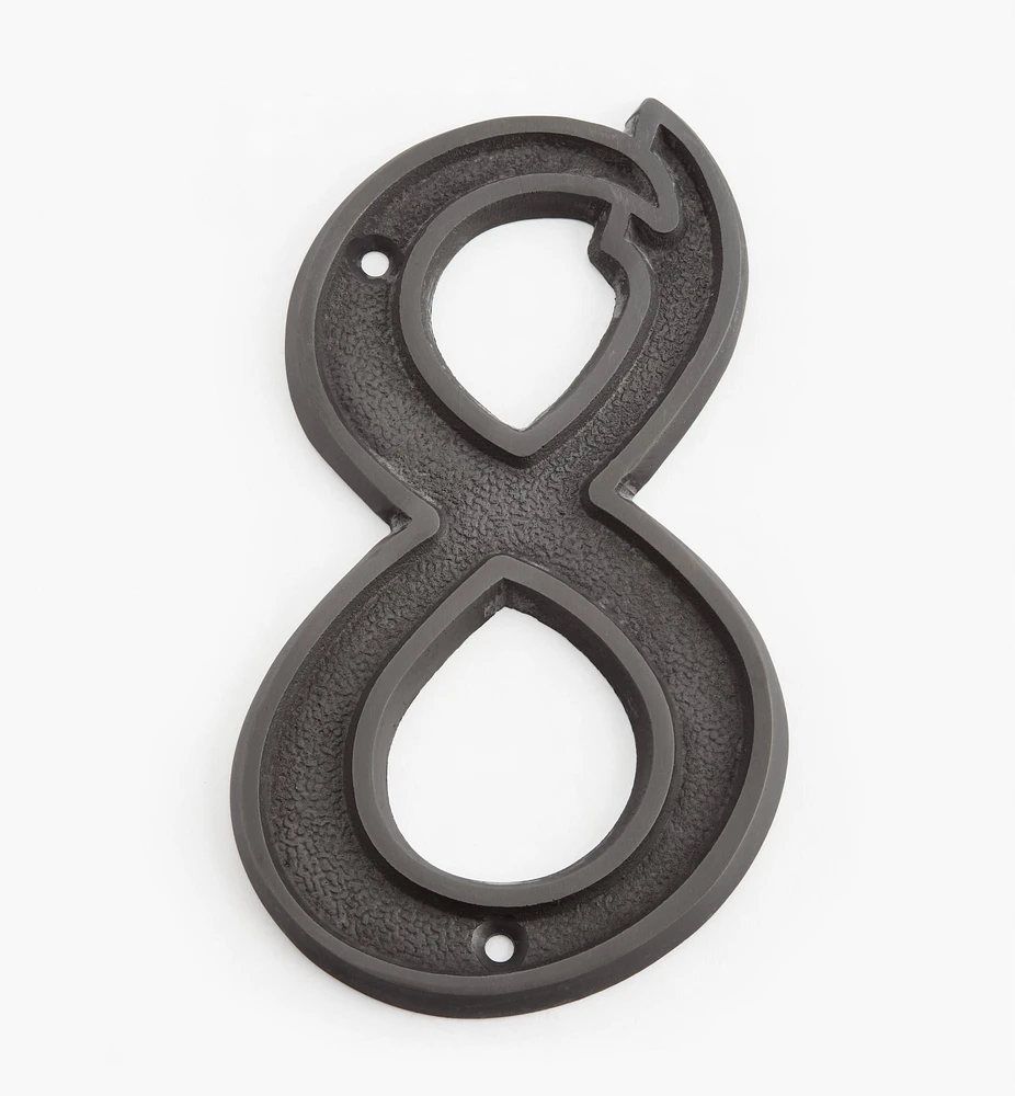 Italic Cast Brass House Numbers