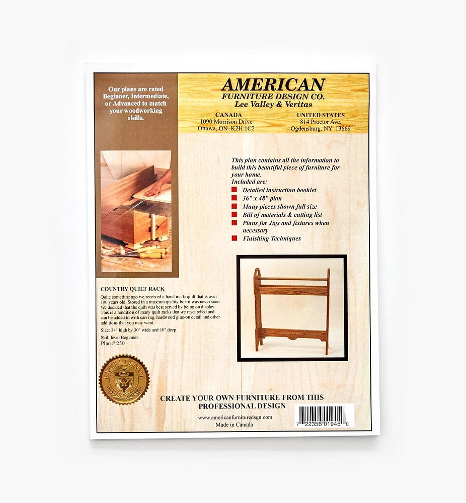 Country Quilt Rack Plan